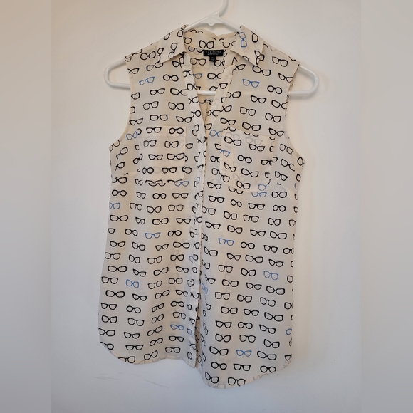 Talbots Sleeveless Off White Sunglass Semi Sheer Tank Top Small Petite - Picture 1 of 7